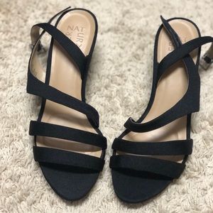 Naturalizer black velvet kitten heel